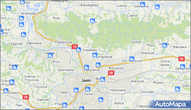 mapa Gorajowice, Gorajowice na mapie Targeo