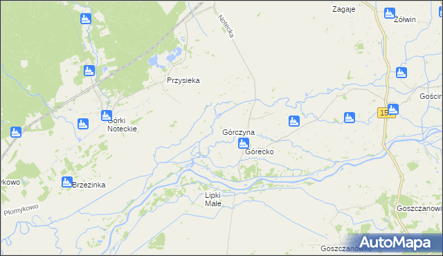 mapa Górczyna gmina Zwierzyn, Górczyna gmina Zwierzyn na mapie Targeo