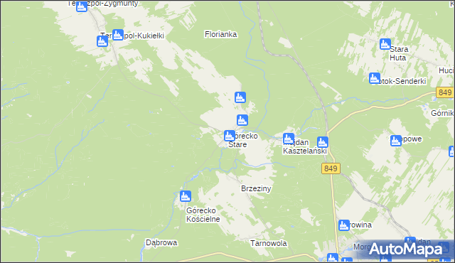 mapa Górecko Stare, Górecko Stare na mapie Targeo