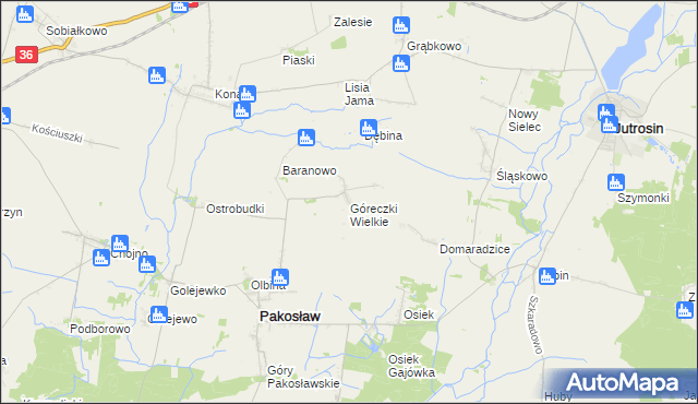mapa Góreczki Wielkie, Góreczki Wielkie na mapie Targeo