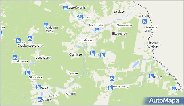 mapa Górka gmina Krynki, Górka gmina Krynki na mapie Targeo