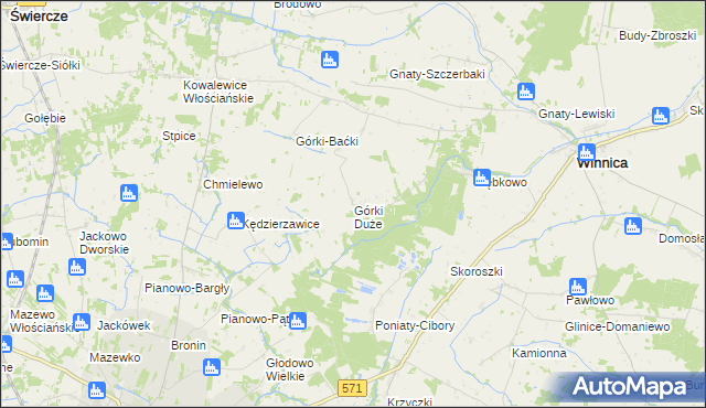 mapa Górki Duże gmina Winnica, Górki Duże gmina Winnica na mapie Targeo