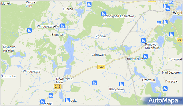 mapa Górowatki, Górowatki na mapie Targeo