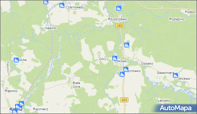 mapa Góry gmina Białogard, Góry gmina Białogard na mapie Targeo