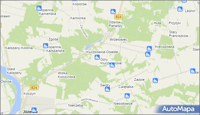 mapa Góry Kluczkowickie, Góry Kluczkowickie na mapie Targeo