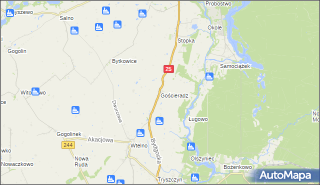 mapa Gościeradz, Gościeradz na mapie Targeo
