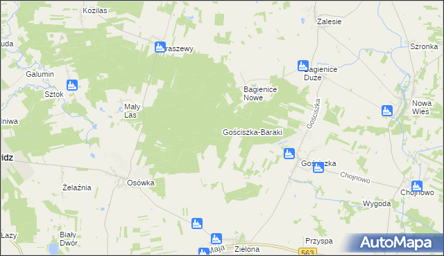 mapa Gościszka-Baraki, Gościszka-Baraki na mapie Targeo