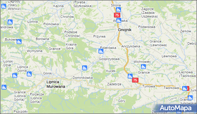 mapa Gosprzydowa, Gosprzydowa na mapie Targeo