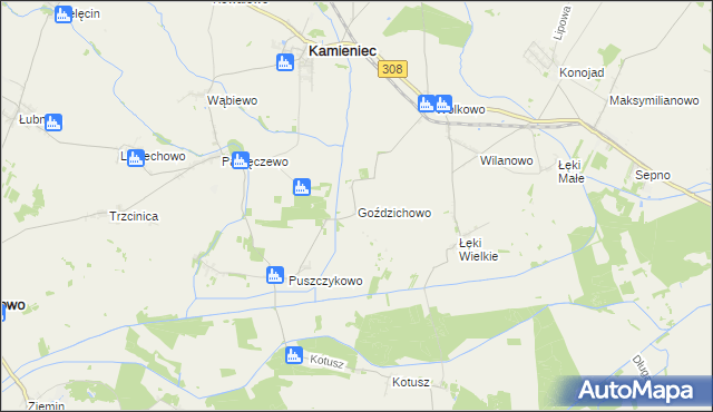 mapa Goździchowo, Goździchowo na mapie Targeo