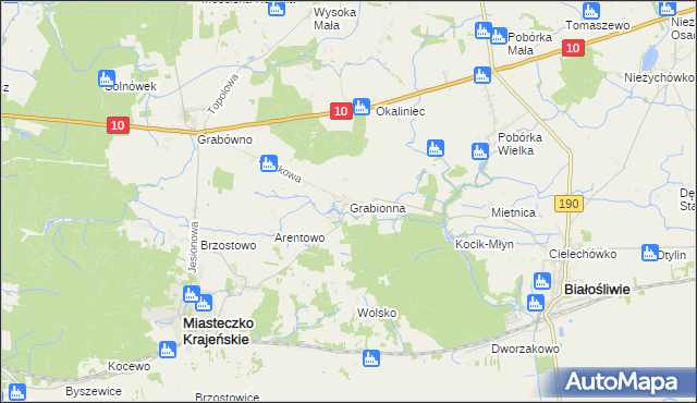 mapa Grabionna, Grabionna na mapie Targeo