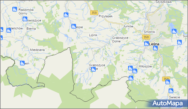 mapa Grabiszyce Średnie, Grabiszyce Średnie na mapie Targeo