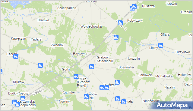 mapa Grabów Szlachecki, Grabów Szlachecki na mapie Targeo