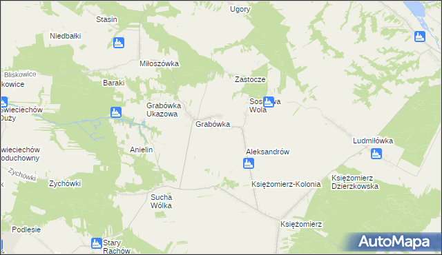 mapa Grabówka-Kolonia, Grabówka-Kolonia na mapie Targeo