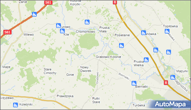 mapa Grabowo-Kolonie, Grabowo-Kolonie na mapie Targeo
