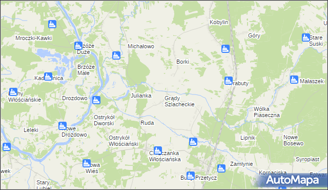 mapa Grądy Szlacheckie, Grądy Szlacheckie na mapie Targeo