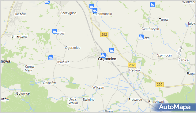 mapa Grębocice, Grębocice na mapie Targeo