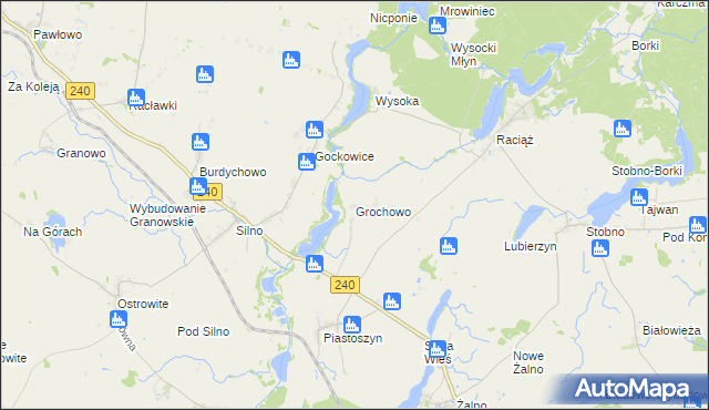 mapa Grochowo gmina Kęsowo, Grochowo gmina Kęsowo na mapie Targeo