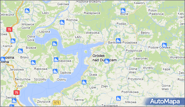mapa Gródek nad Dunajcem, Gródek nad Dunajcem na mapie Targeo