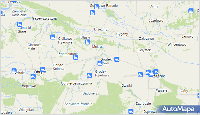 mapa Gródek Nowy, Gródek Nowy na mapie Targeo