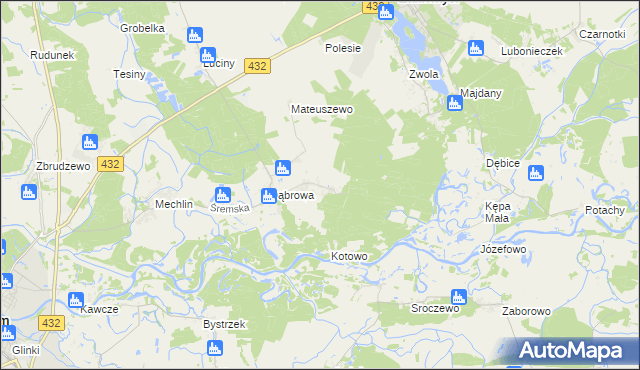 mapa Grodzewo, Grodzewo na mapie Targeo