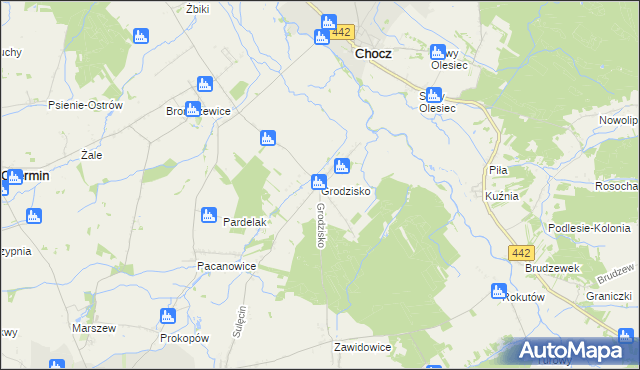 mapa Grodzisko gmina Pleszew, Grodzisko gmina Pleszew na mapie Targeo