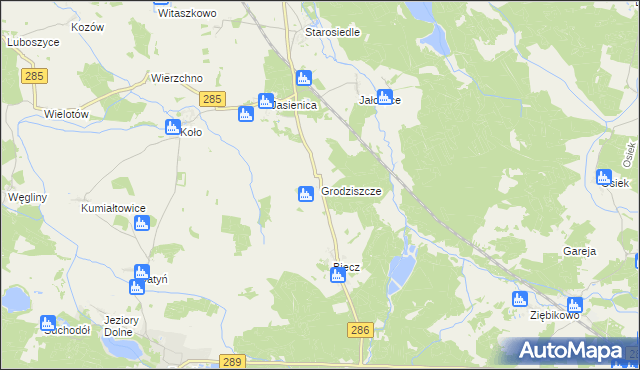 mapa Grodziszcze gmina Brody, Grodziszcze gmina Brody na mapie Targeo