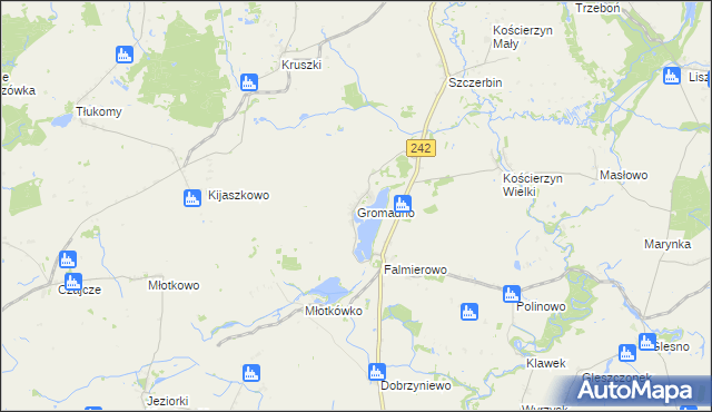 mapa Gromadno gmina Wyrzysk, Gromadno gmina Wyrzysk na mapie Targeo