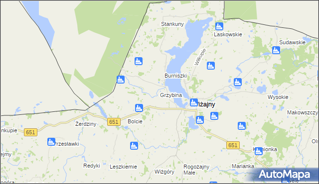 mapa Grzybina, Grzybina na mapie Targeo