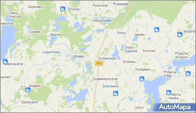mapa Gulbieniszki, Gulbieniszki na mapie Targeo
