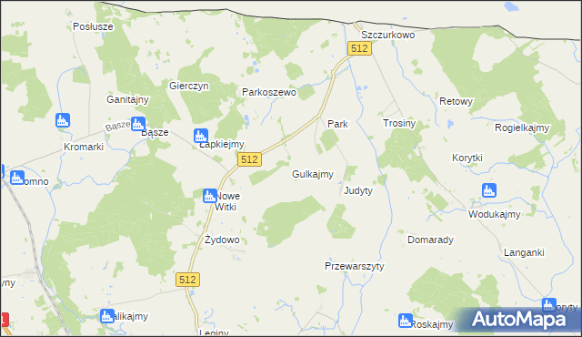 mapa Gulkajmy, Gulkajmy na mapie Targeo