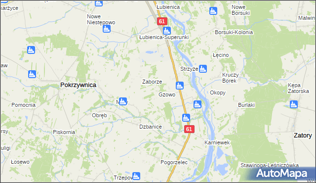 mapa Gzowo, Gzowo na mapie Targeo
