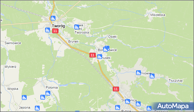 mapa Hanusek, Hanusek na mapie Targeo