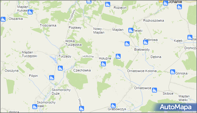 mapa Hołużne, Hołużne na mapie Targeo