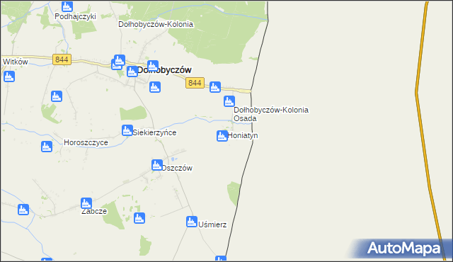 mapa Honiatyn, Honiatyn na mapie Targeo
