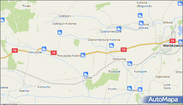 mapa Hostynne-Kolonia, Hostynne-Kolonia na mapie Targeo