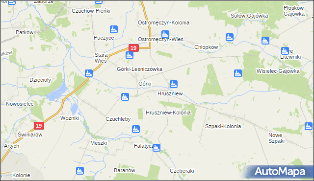 mapa Hruszniew, Hruszniew na mapie Targeo