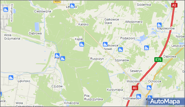 mapa Huby Ruszczyńskie, Huby Ruszczyńskie na mapie Targeo