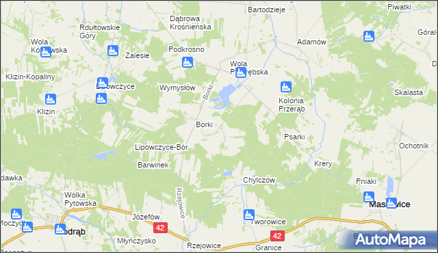 mapa Huta Przerębska, Huta Przerębska na mapie Targeo