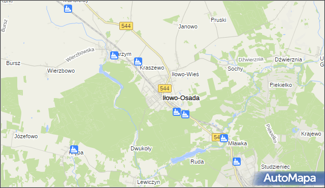 mapa Iłowo-Osada, Iłowo-Osada na mapie Targeo