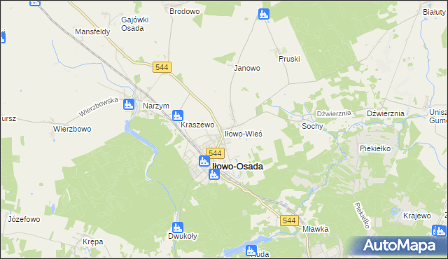 mapa Iłowo-Wieś, Iłowo-Wieś na mapie Targeo