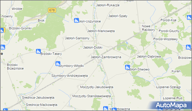 mapa Jabłoń-Jankowce, Jabłoń-Jankowce na mapie Targeo