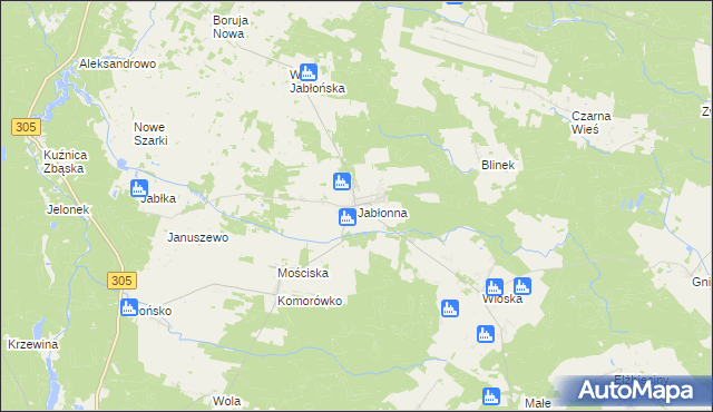 mapa Jabłonna gmina Rakoniewice, Jabłonna gmina Rakoniewice na mapie Targeo