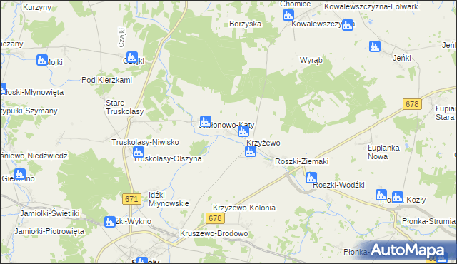 mapa Jabłonowo-Wypychy, Jabłonowo-Wypychy na mapie Targeo