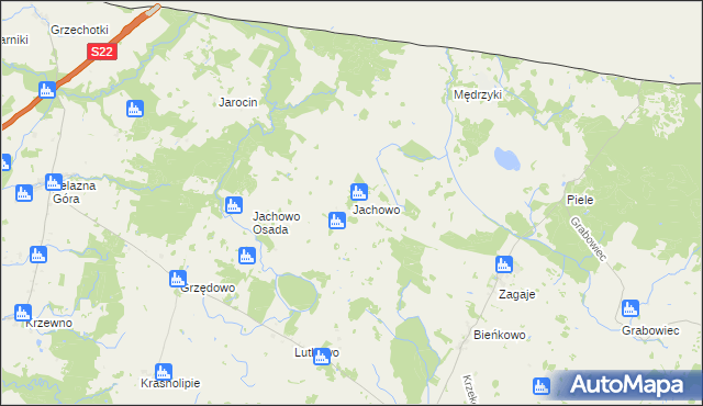 mapa Jachowo, Jachowo na mapie Targeo