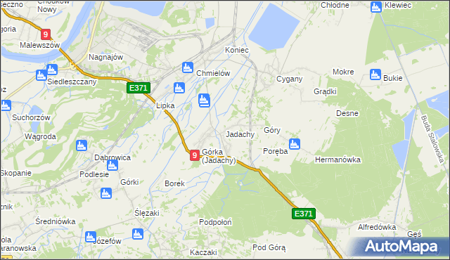 mapa Jadachy, Jadachy na mapie Targeo