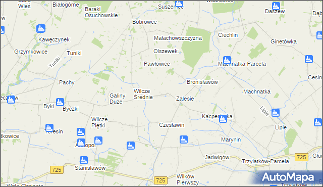 mapa Jakubów gmina Błędów, Jakubów gmina Błędów na mapie Targeo
