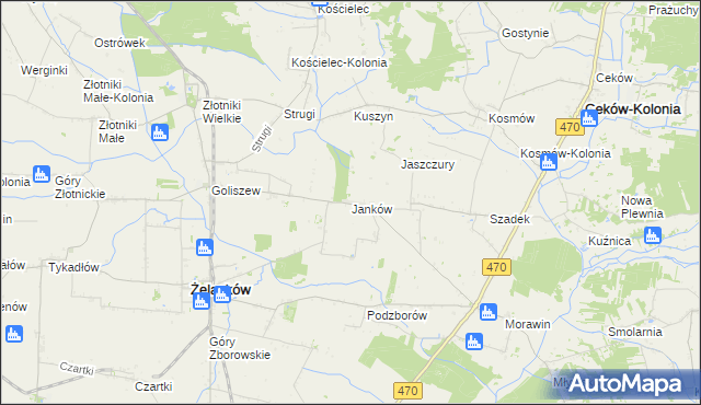 mapa Janków gmina Żelazków, Janków gmina Żelazków na mapie Targeo