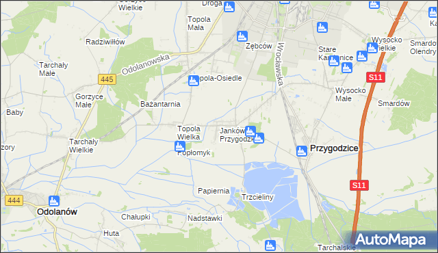 mapa Janków Przygodzki, Janków Przygodzki na mapie Targeo