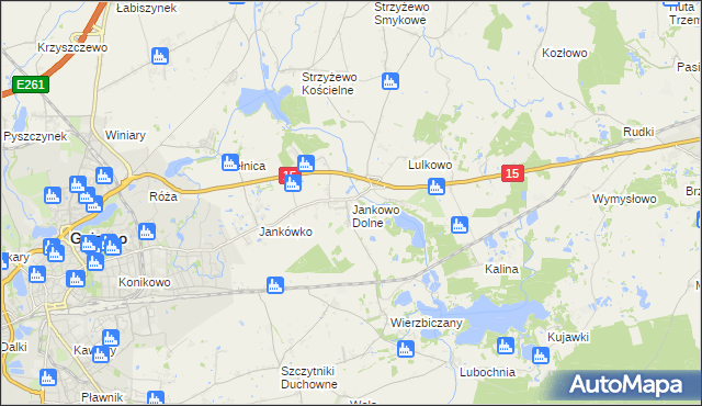 mapa Jankowo Dolne, Jankowo Dolne na mapie Targeo