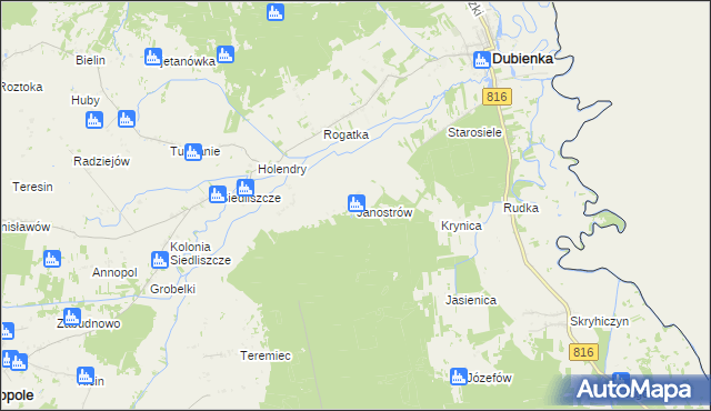 mapa Janostrów, Janostrów na mapie Targeo